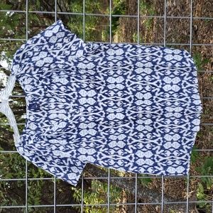 NWOT GAP navy  silk blend flutter sleeve top XL